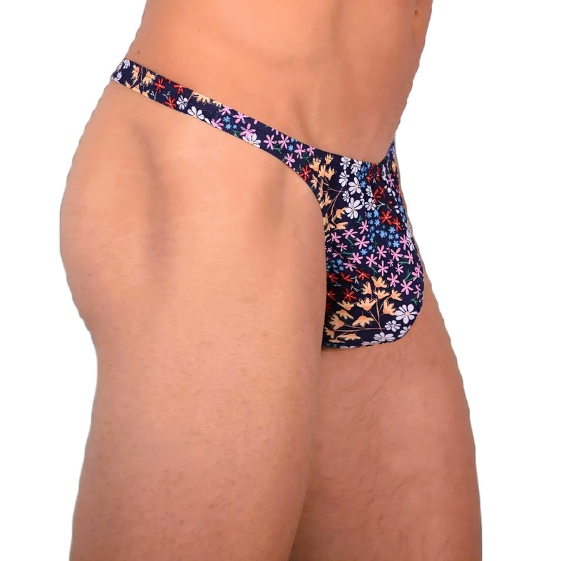 XS SMU Sexy String Explosion Florale Bleu Foncé 33650 MX14