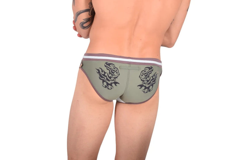 Marcuse Dragon Swimsuit Briefs Beige Multicolor 06818 2