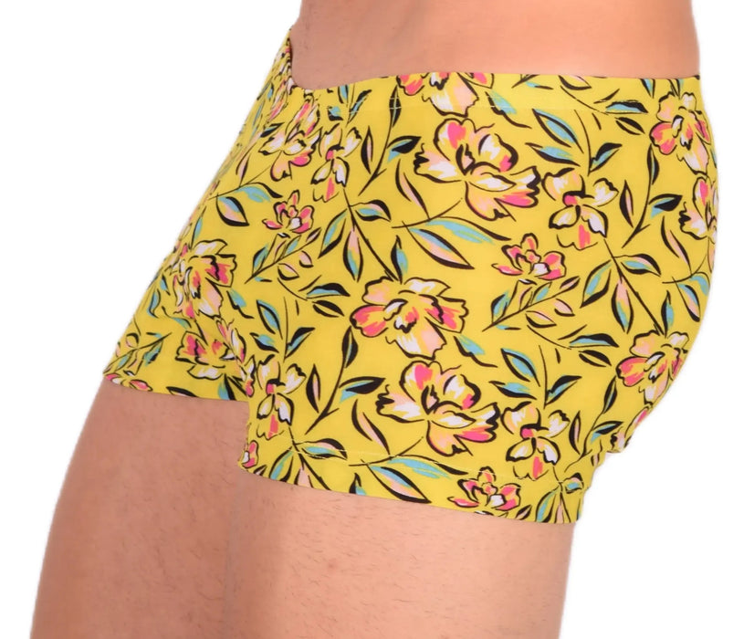 XXS/XS Boxer Sheer Skin Molding Floral Explosion Yellow 33551 MX13