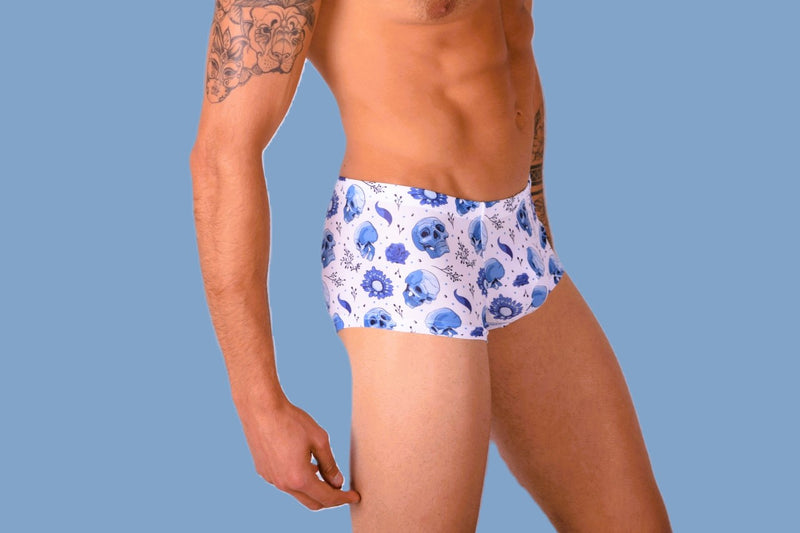SMU Skulls Mini Boxer Brief Sporty Cut White P01005 H42