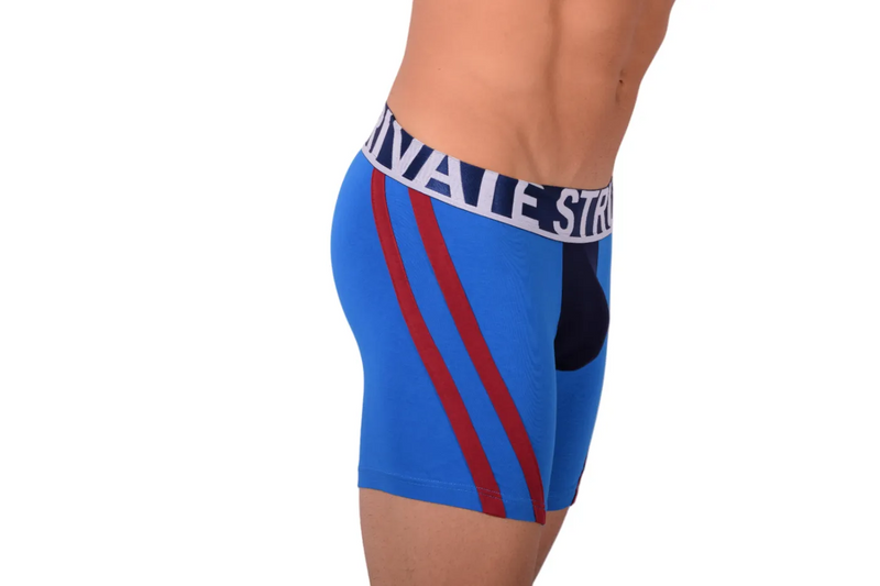 Private Structure Boxer Coton Befit Athlete Long Boxer Trunk Bleu 3347 27