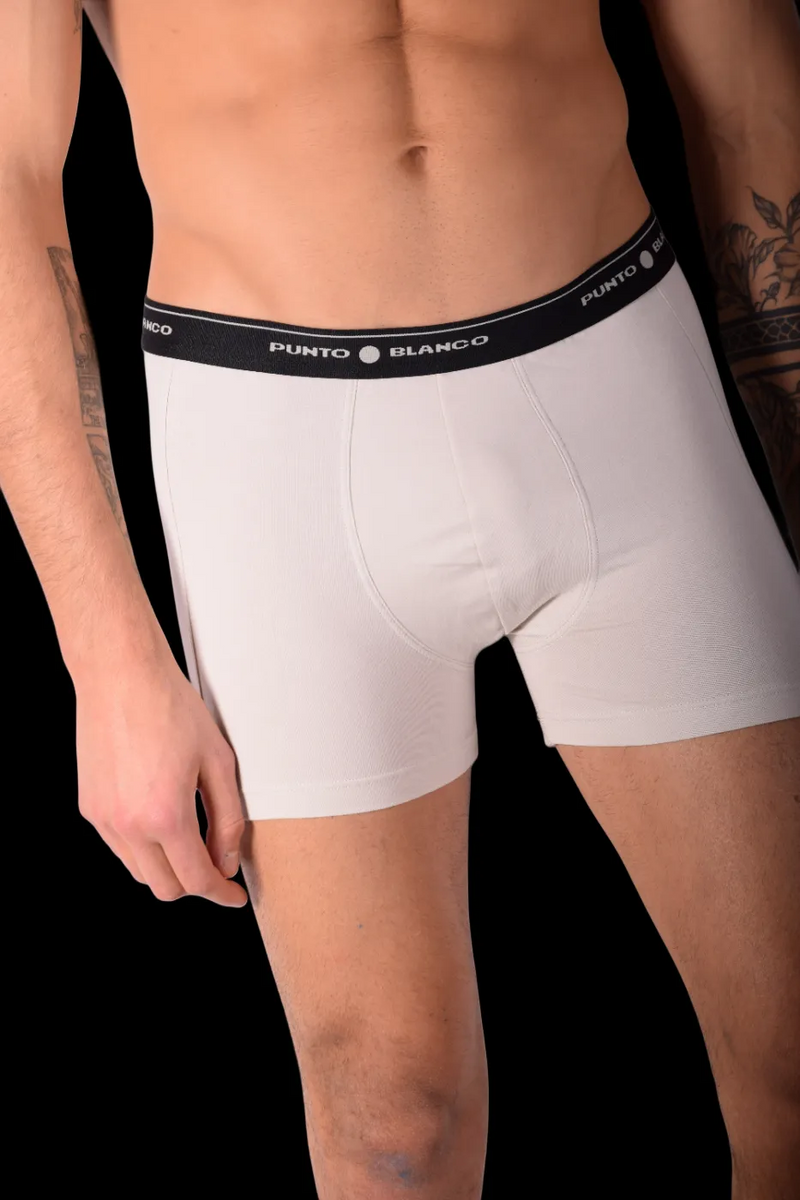 Small PUNTO BLANCO Cotton Stretch Boxer Basix White 53129 TAB 2