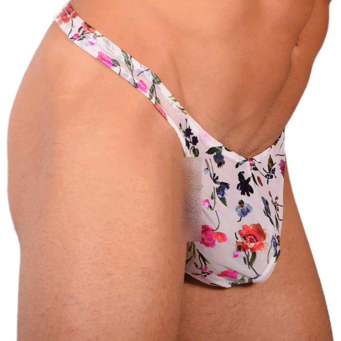 L SMU Sensual Thong Floral Explosion White 33595 MX14