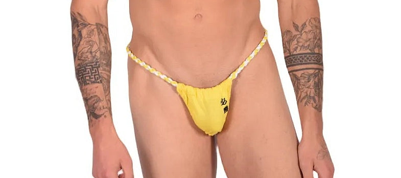 SMU Thongs Sumo-Rope Yellow Thong And Head Band 4827 MX4