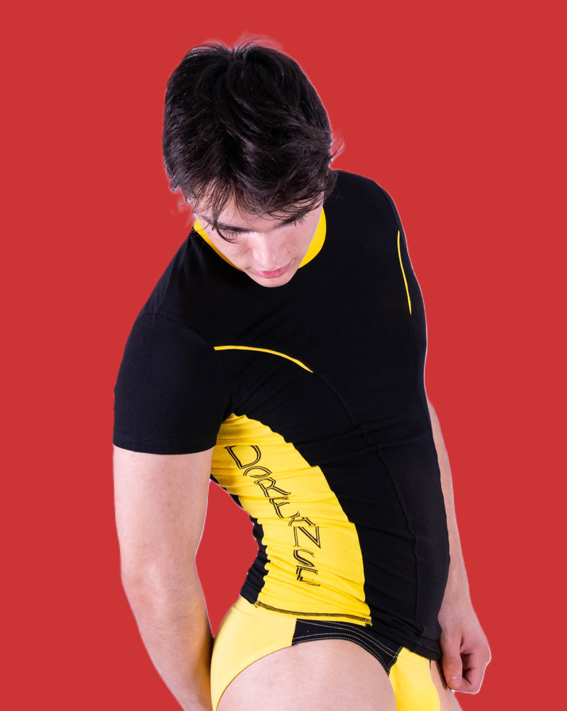SMALL Doreanse T-Shirt Black And Yellow 2599 2A