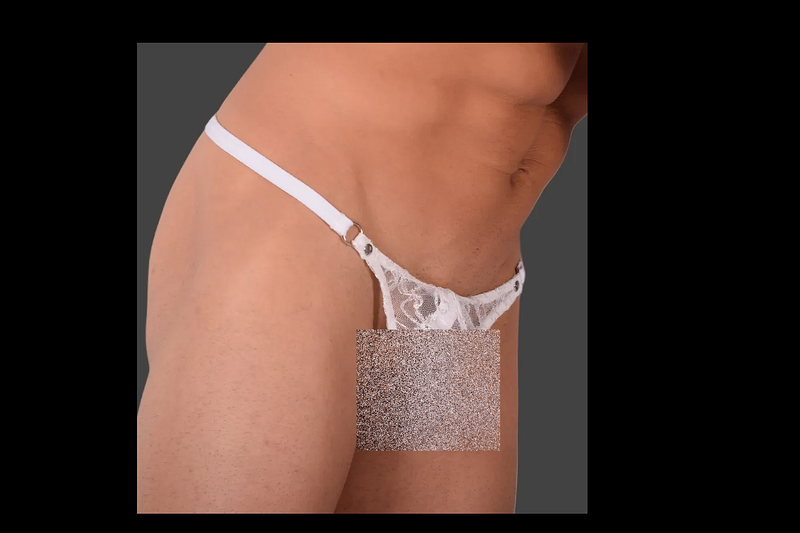 SMU Men G-String Teeser Fine Lace C-Through White 20014 19