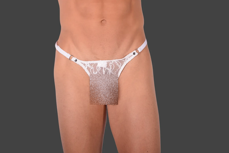 SMU Men G-String Teeser Fine Lace C-Through White 20014 19