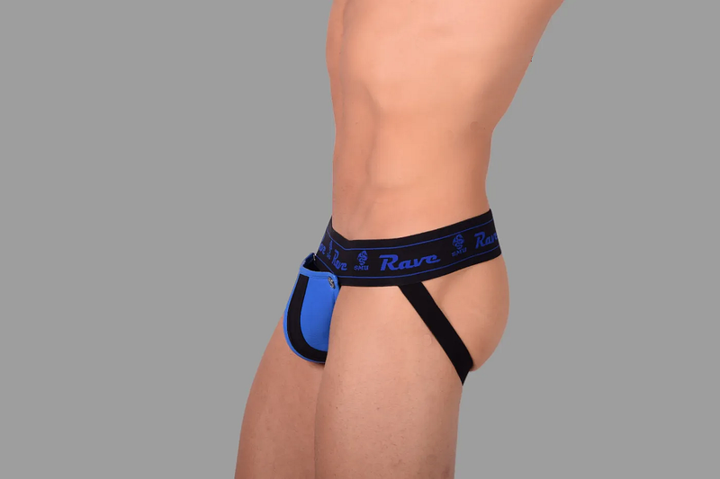 SMU Jockstraps en Cuir avec pochette amovible Bleu H5