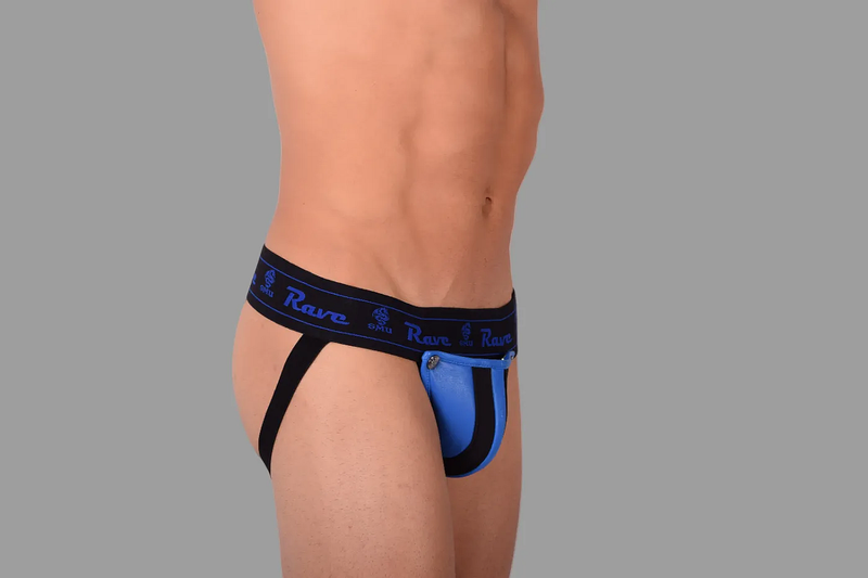 SMU Jockstraps en Cuir avec pochette amovible Bleu H5