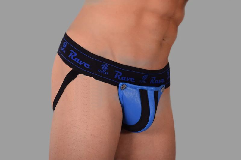 SMU Jockstraps en Cuir avec pochette amovible Bleu H5