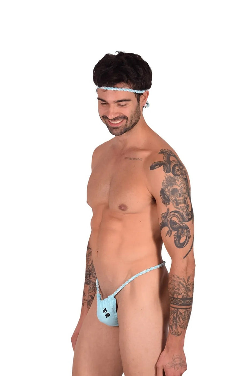 SMU Sumo Rope thong Head Band Aqua 4827 MX4