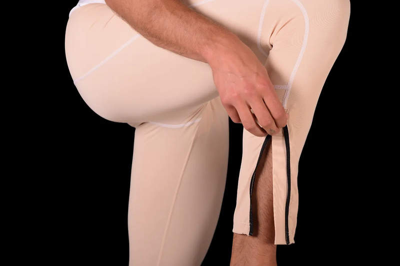 LVW AMSTERDAM Legging de sport zippé doré Nude 18 