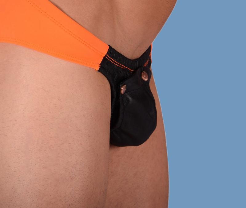 SMU Rave Peekaboo Slip avec pochette en cuir amovible Orange H2