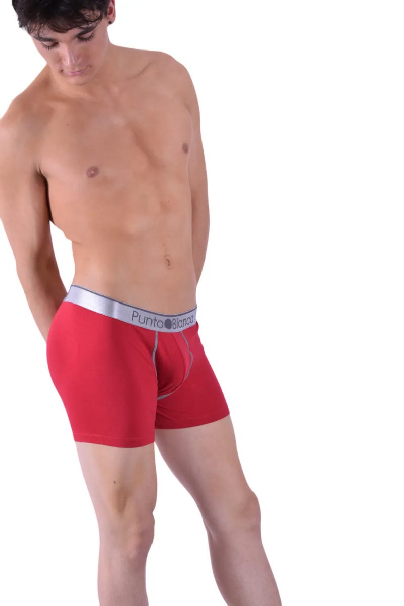 Boxer Glam Punto Blanco Boxers Espagne Qualité Coton Rouge 3472 19