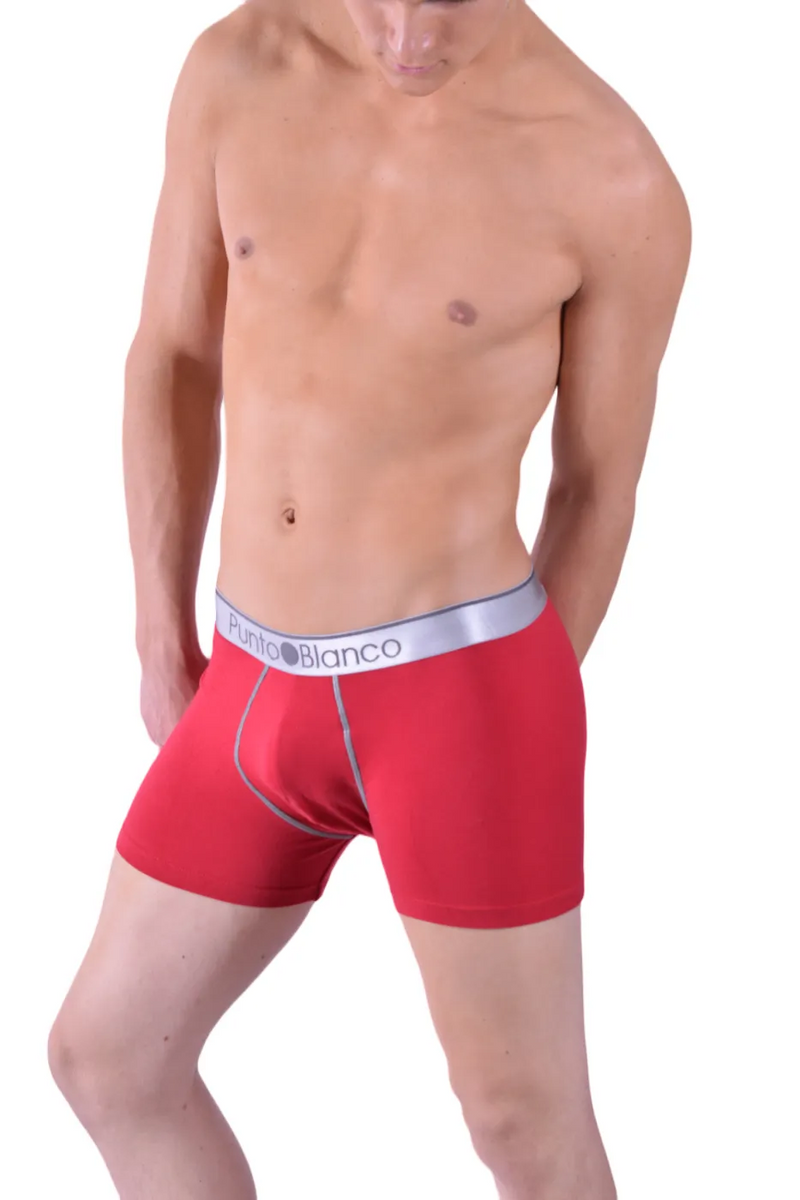 Boxer Glam Punto Blanco Boxers Espagne Qualité Coton Rouge 3472 19