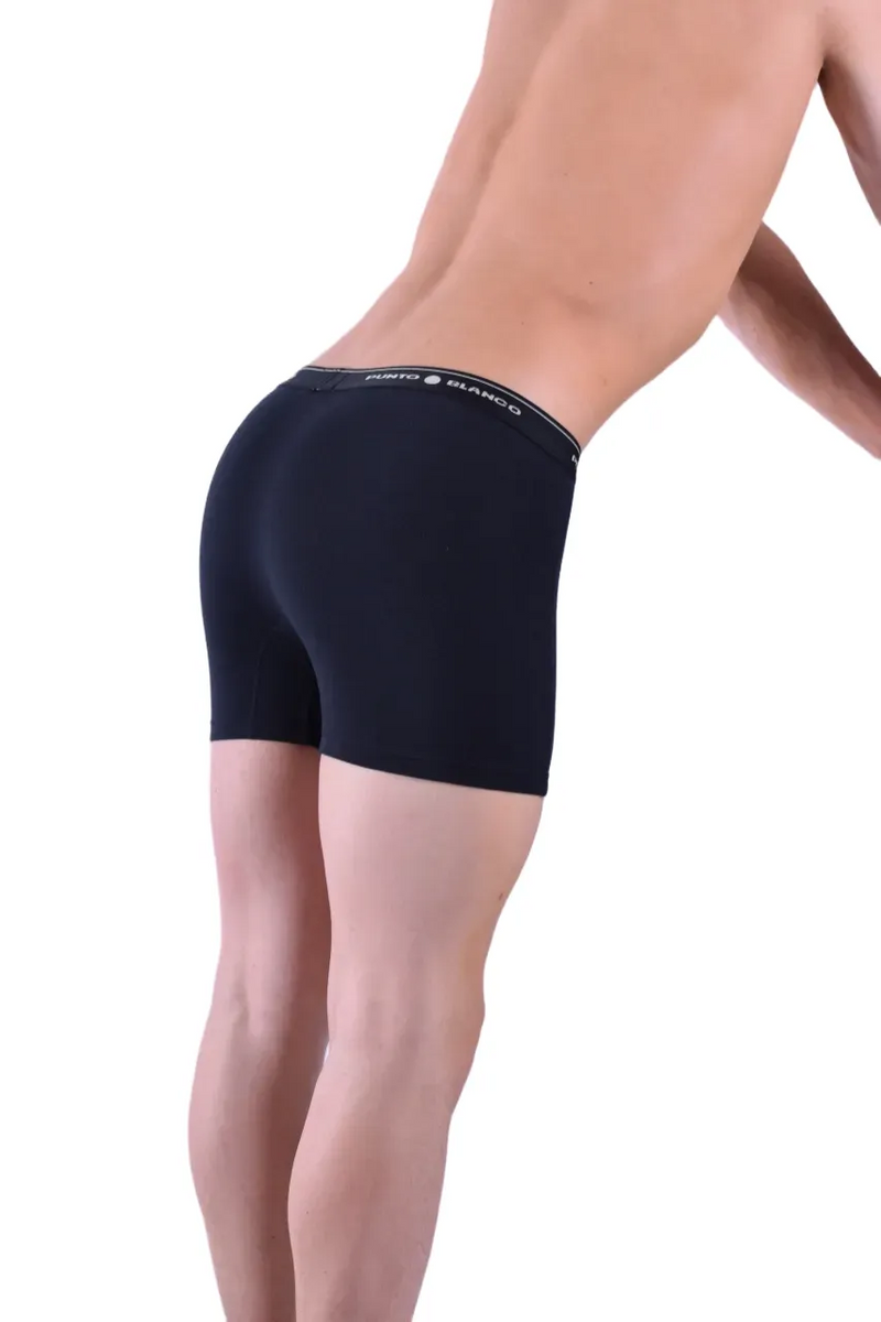 Punto Blanco Boxer Anatomic Comfy Cotton Open Fly Black 3393 24