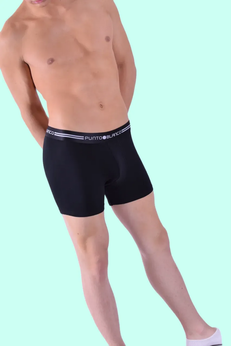 PETIT Boxer Punto Blanco Chroma Boxer Long en Coton Bio Noir 3460 12