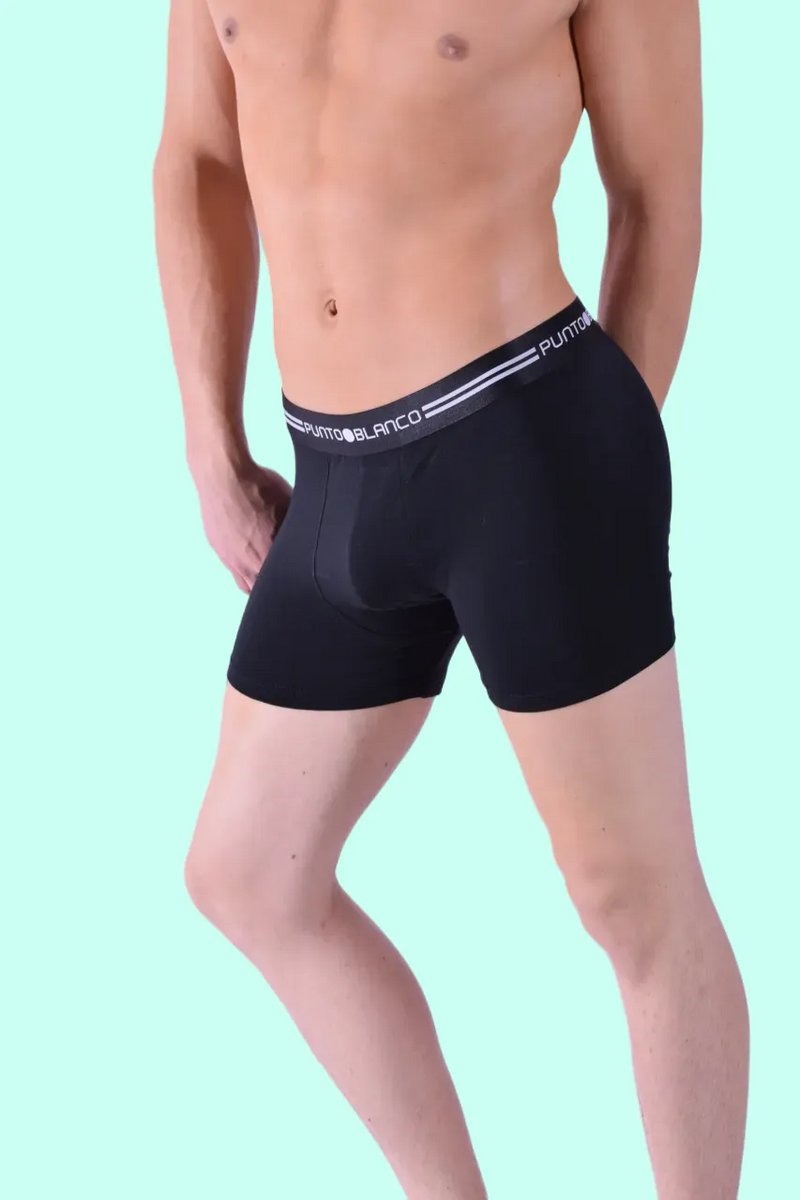 PETIT Boxer Punto Blanco Chroma Boxer Long en Coton Bio Noir 3460 12