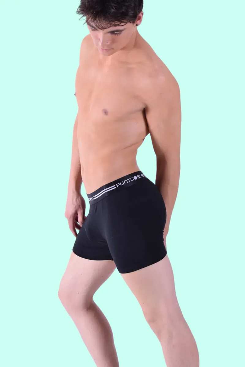PETIT Boxer Punto Blanco Chroma Boxer Long en Coton Bio Noir 3460 12