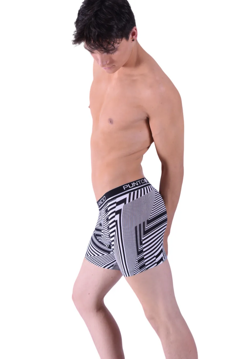 Boxer Punto Blanco Lycra Confort Long Boxers Noir Et Blanc Zèbre 3315 2