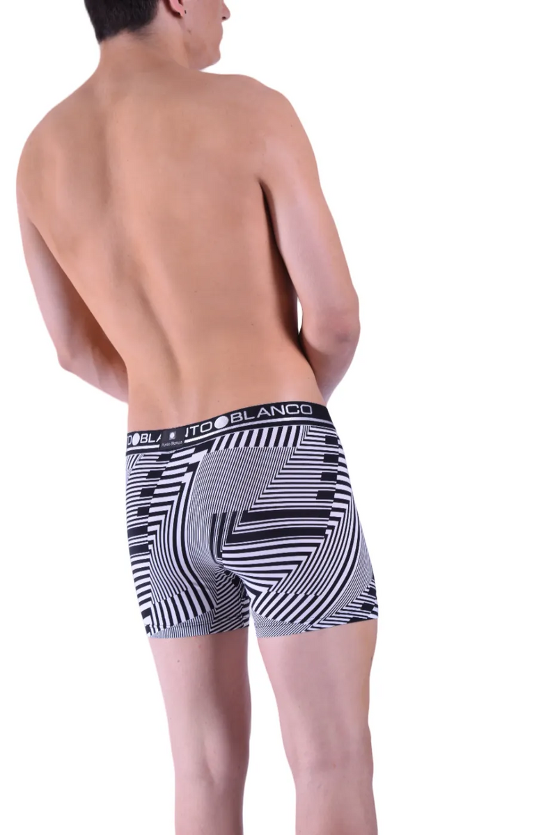 Boxer Punto Blanco Lycra Confort Long Boxers Noir Et Blanc Zèbre 3315 2