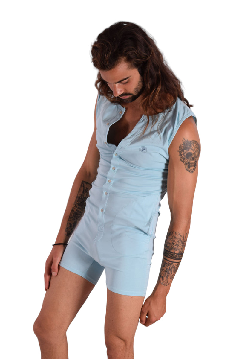L'Homme Invisible Sleeveless Bodysuit Hypnos Ice Blue Cotton Jersay  HW137 8