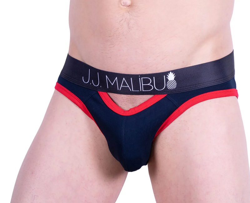 Large JJ Malibu Brief Peep show Sexy Space Blue Open Back Briefs 2
