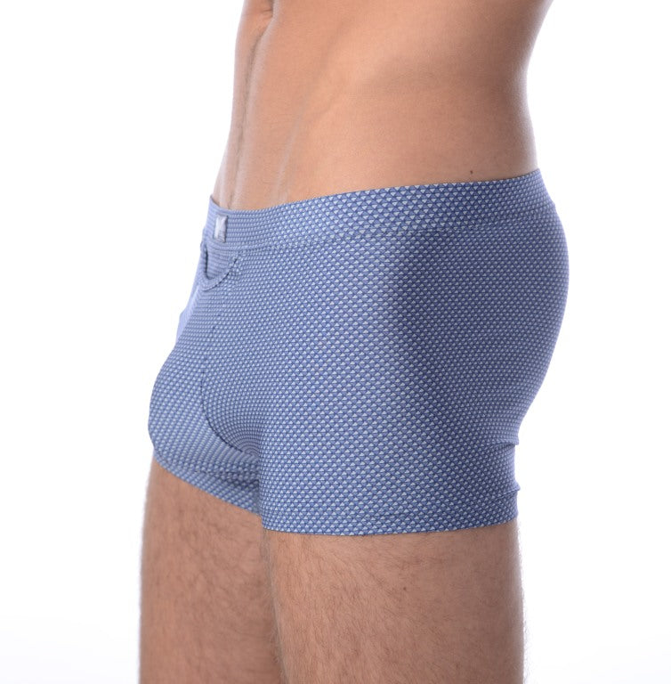 Grand HOM H01 Boxer Polyamide Elasthanne Triangle Bleu 1