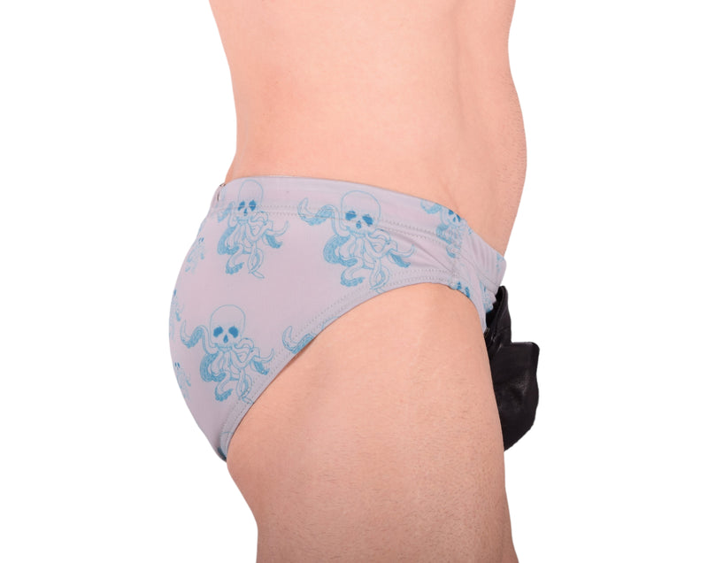 XS SMU Slip Octopuss CRÂNES Cache-cache Pochette en cuir amovible H2