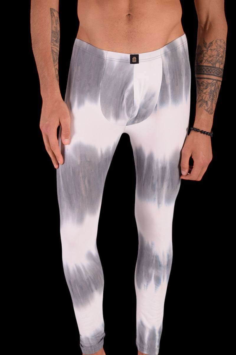SMU Legging Homme Coupe Ajustée Gris Imprimé Artistique S/M 12564 MX8