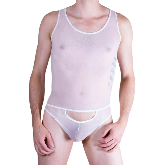 MOB Singlet Sous-vêtements Mesh Body String Blanc MBL09 1