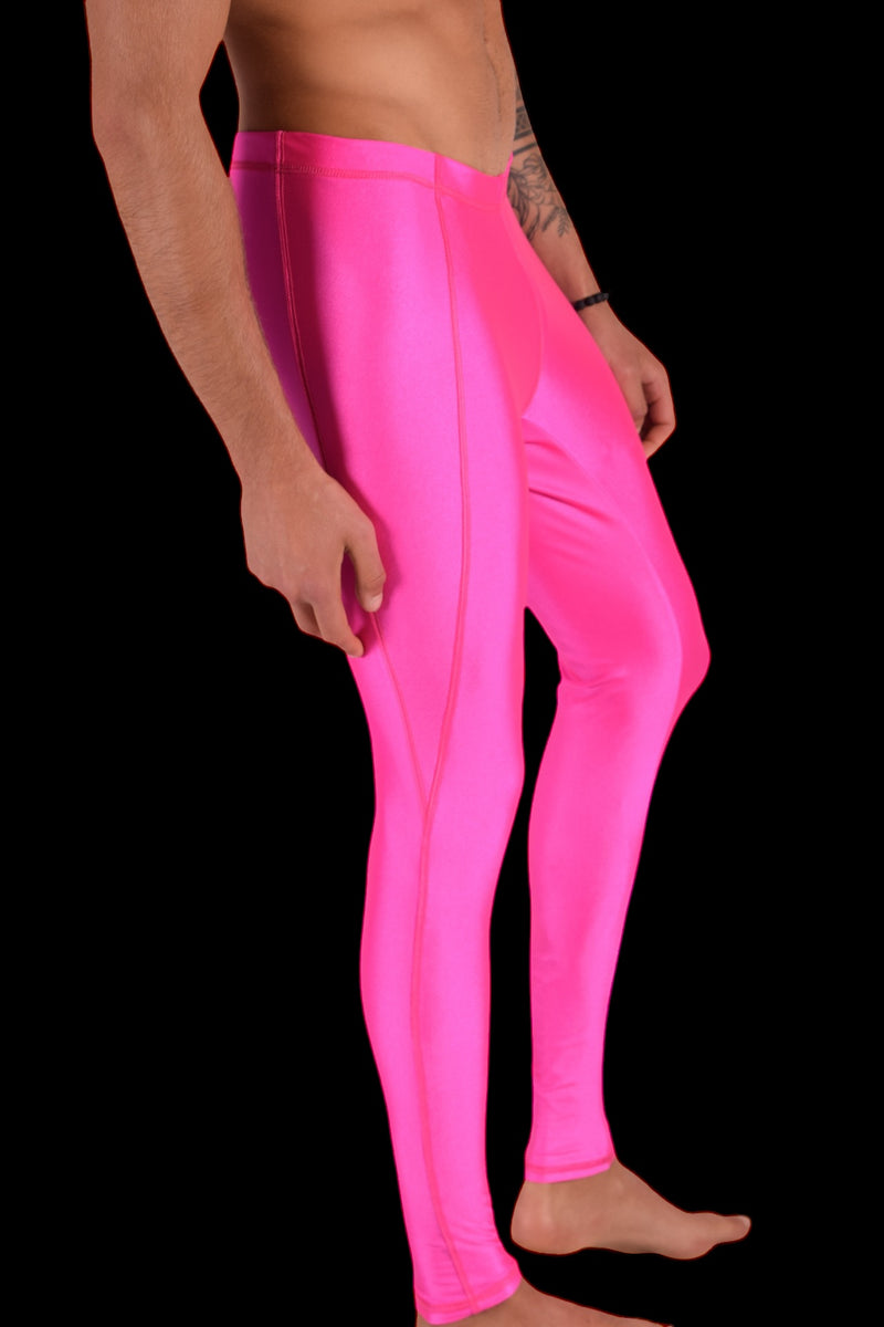 SMU Legging rose brillant pour homme coupe ajustée S/M 12557 MX8