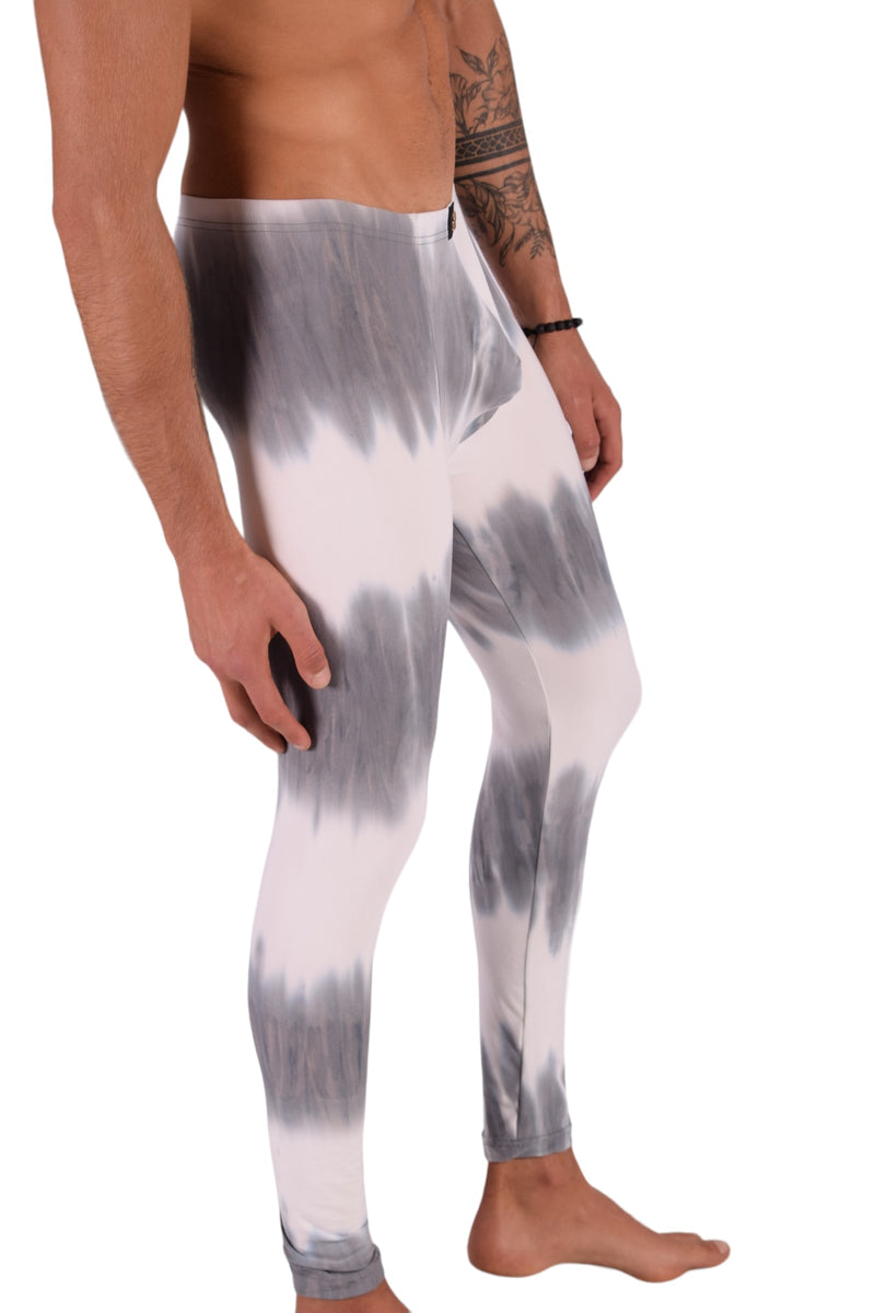 SMU Legging Homme Coupe Ajustée Gris Imprimé Artistique S/M 12564 MX8