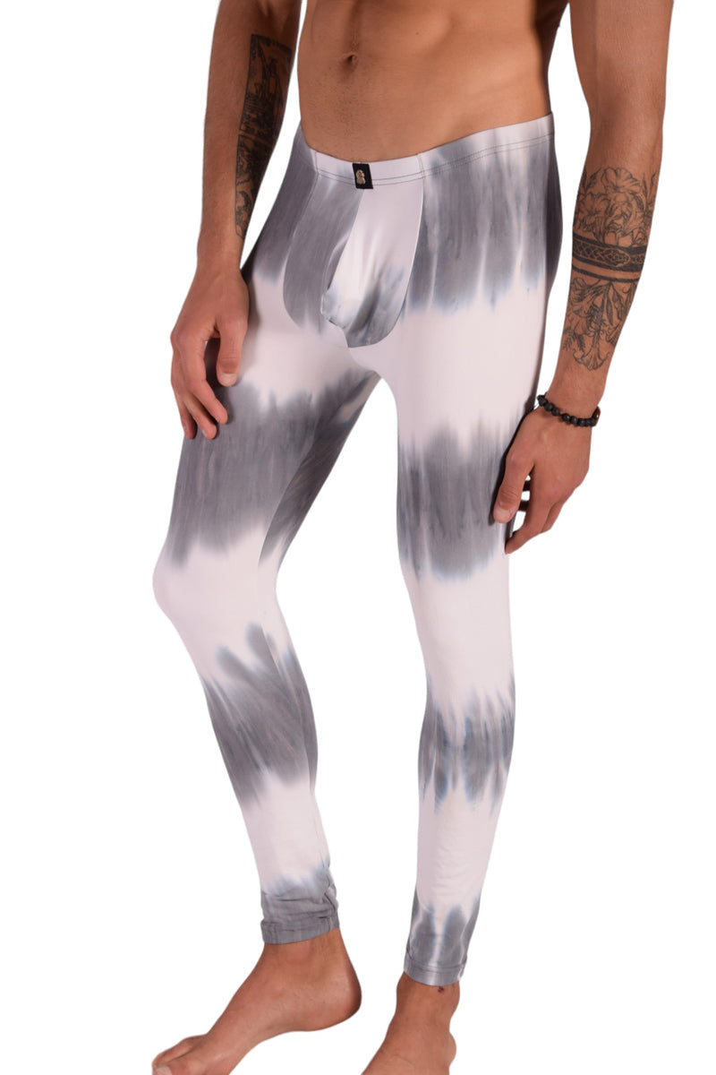 SMU Legging Homme Coupe Ajustée Gris Imprimé Artistique S/M 12564 MX8