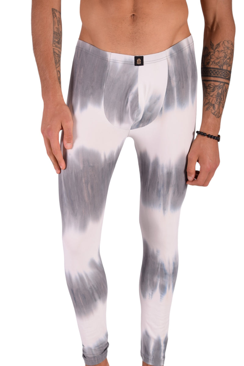 SMU Legging Homme Coupe Ajustée Gris Imprimé Artistique S/M 12564 MX8