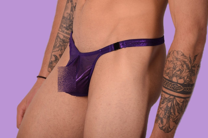 S/M SMU Mens Underwear Thong Sheer Snaps 33328 MX11