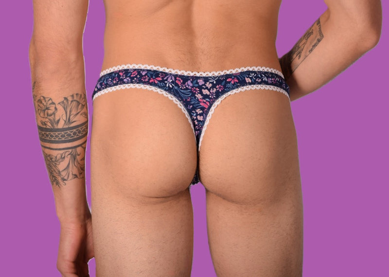 S/M SMU Mens Underwear Thong Tanga Flowers 33330 MX11