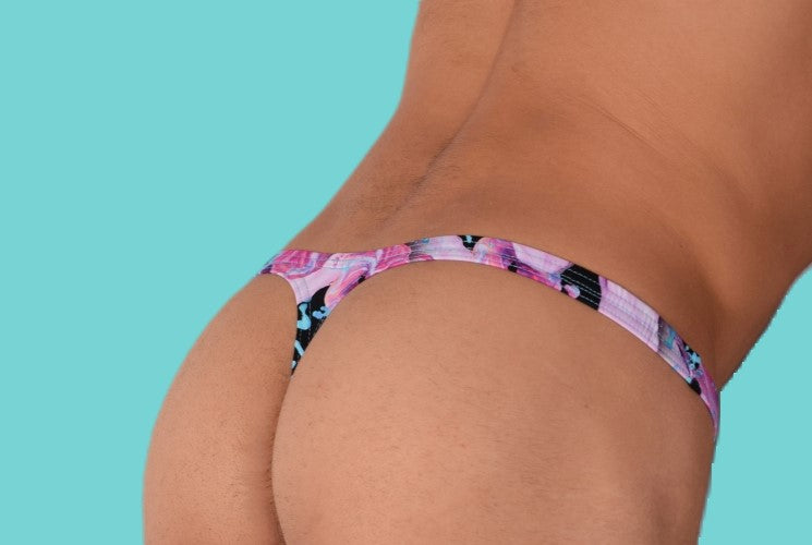 S/M SMU Mens Underwear Thong  Flowers 33333 MX11