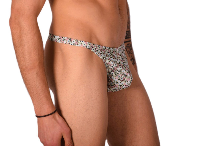 S/M SMU Sous-vêtements String Olive fleurs 33335 MX11