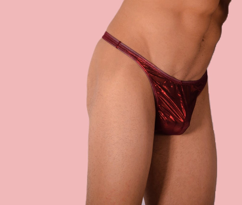 S/M SMU Sous-vêtements Homme String Transparent Rouge 33338 MX11