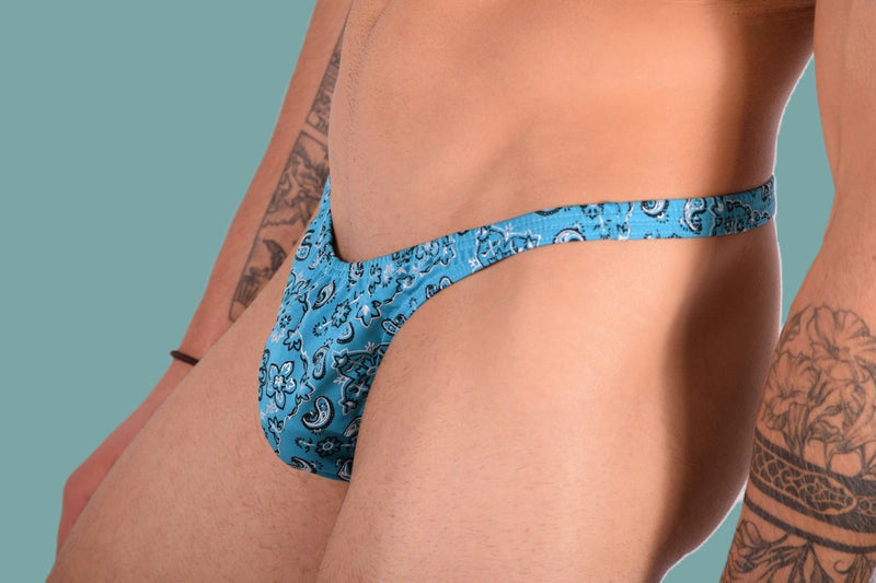 S/M SMU Sous-vêtements Homme String Imprimé Aqua Chaud 33359 MX11