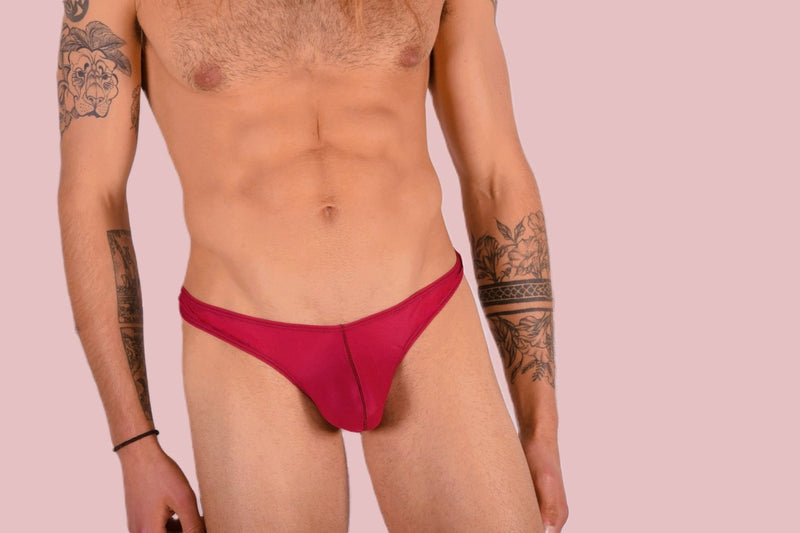 XS/S SMU Sous-vêtements pour hommes String transparent Bourgogne 33362 MX11
