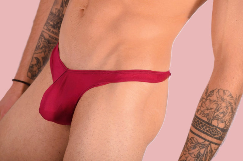 XS/S SMU Sous-vêtements pour hommes String transparent Bourgogne 33362 MX11