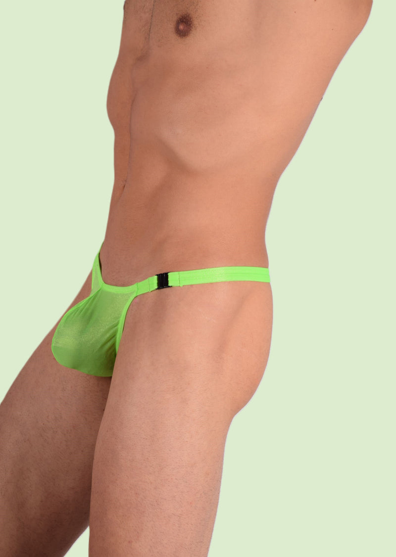 XS/S SMU Homme String détachable transparent clignotant vert citron 33382 MX11