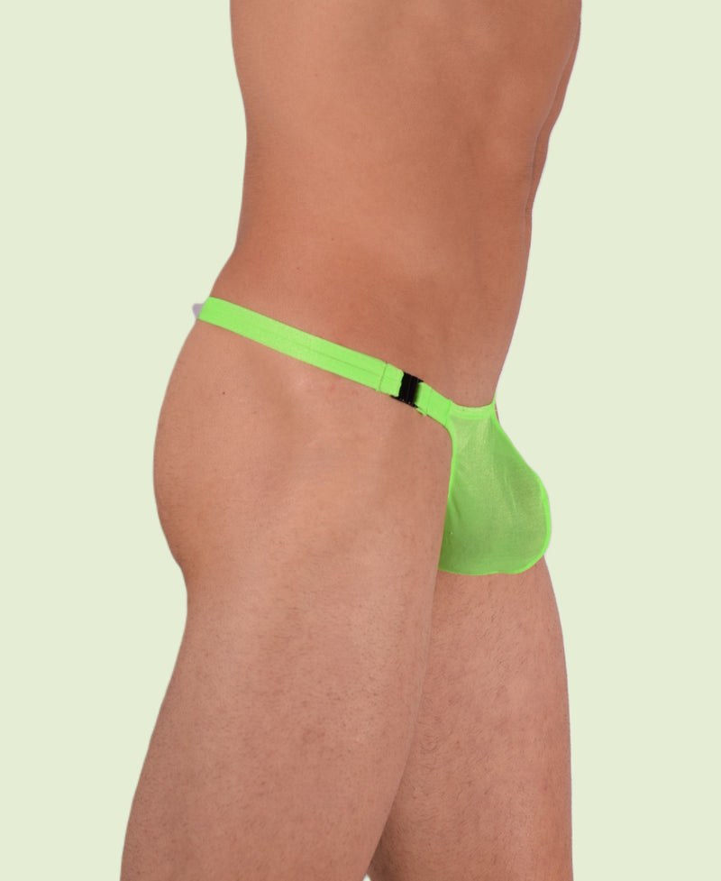 XS/S SMU Homme String détachable transparent clignotant vert citron 33382 MX11