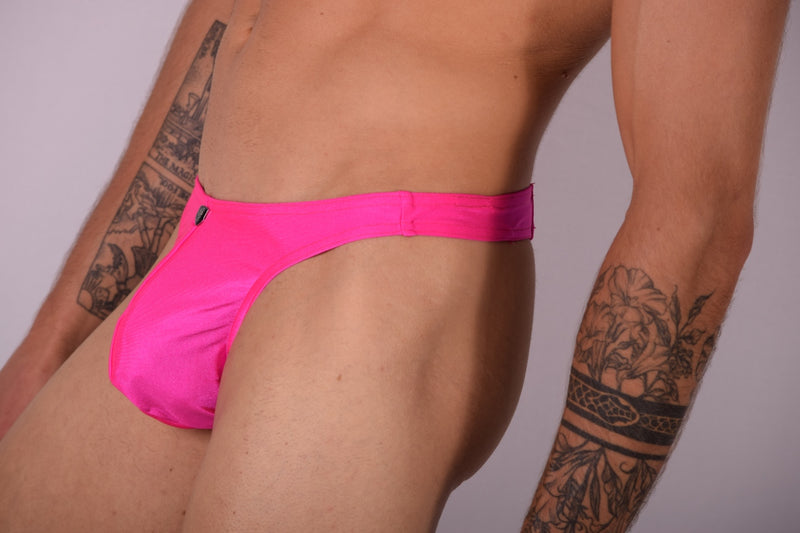 S/M SMU Maillot de bain string soyeux pour homme rose 33425 MX11