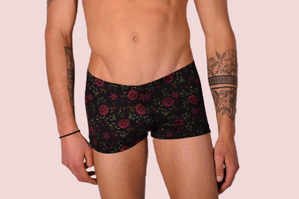 XS/S SMU Mens Hipster Underwear Black Roses 43111 MX12