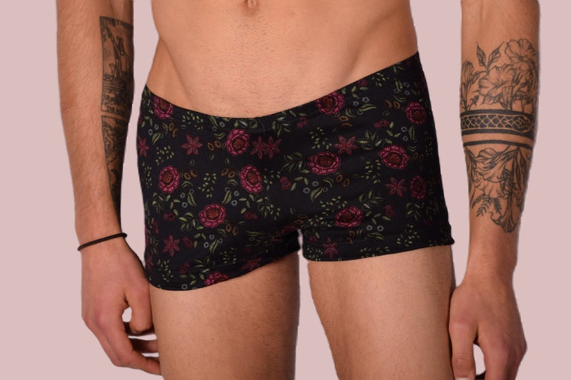 XS/S SMU Sous-vêtements hipster pour hommes Roses noires 43111 MX12