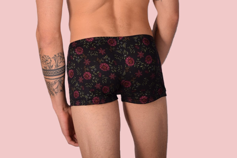 XS/S SMU Sous-vêtements hipster pour hommes Roses noires 43111 MX12