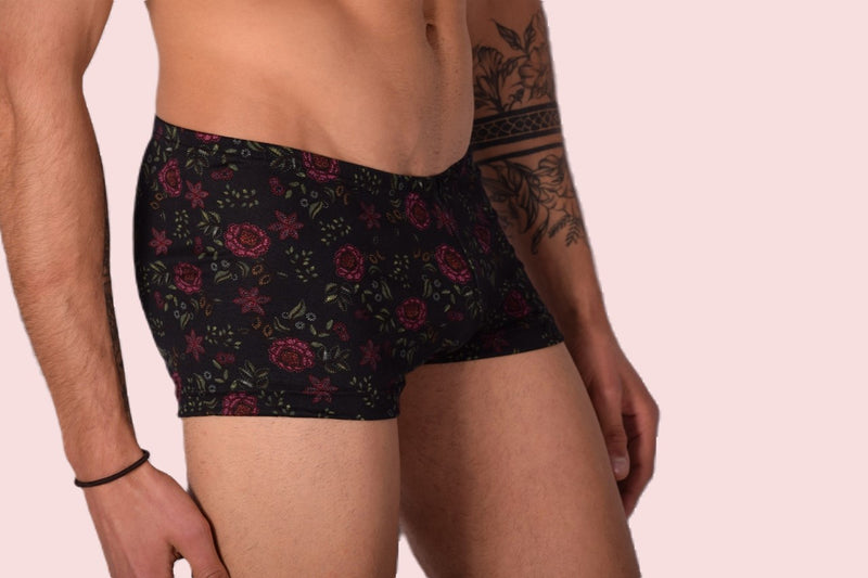 XS/S SMU Sous-vêtements hipster pour hommes Roses noires 43111 MX12